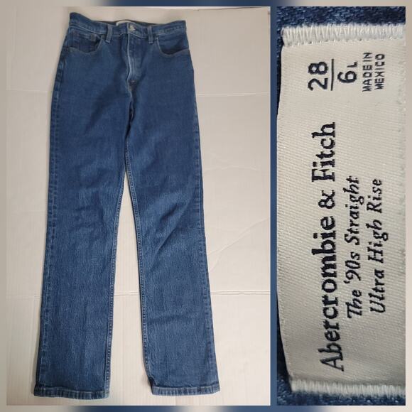 Abercrombie & Fitch Jean 28/ 6L The 90s Straight Ultra High Rise - Picture 1 of 9